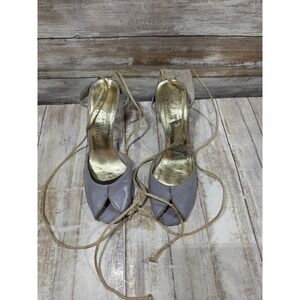 TLC Charles Jourdan Paris Vintage Lavender Leather Lace Up Heels 6.5 B France